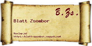 Blatt Zsombor névjegykártya